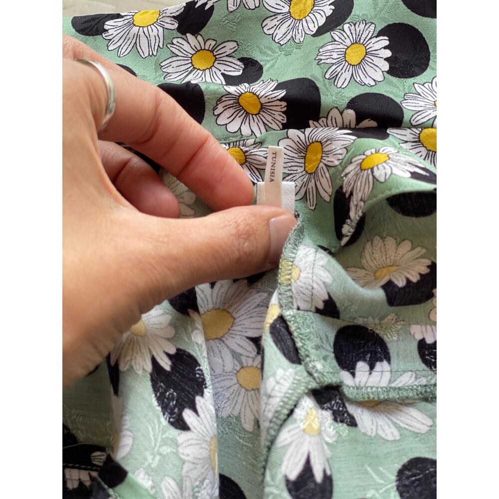 NWOT Sandro Paris Daisy Print Satin Romper Jumpsuit Same Style Worn on TV Size 4 - Picture 8 of 11